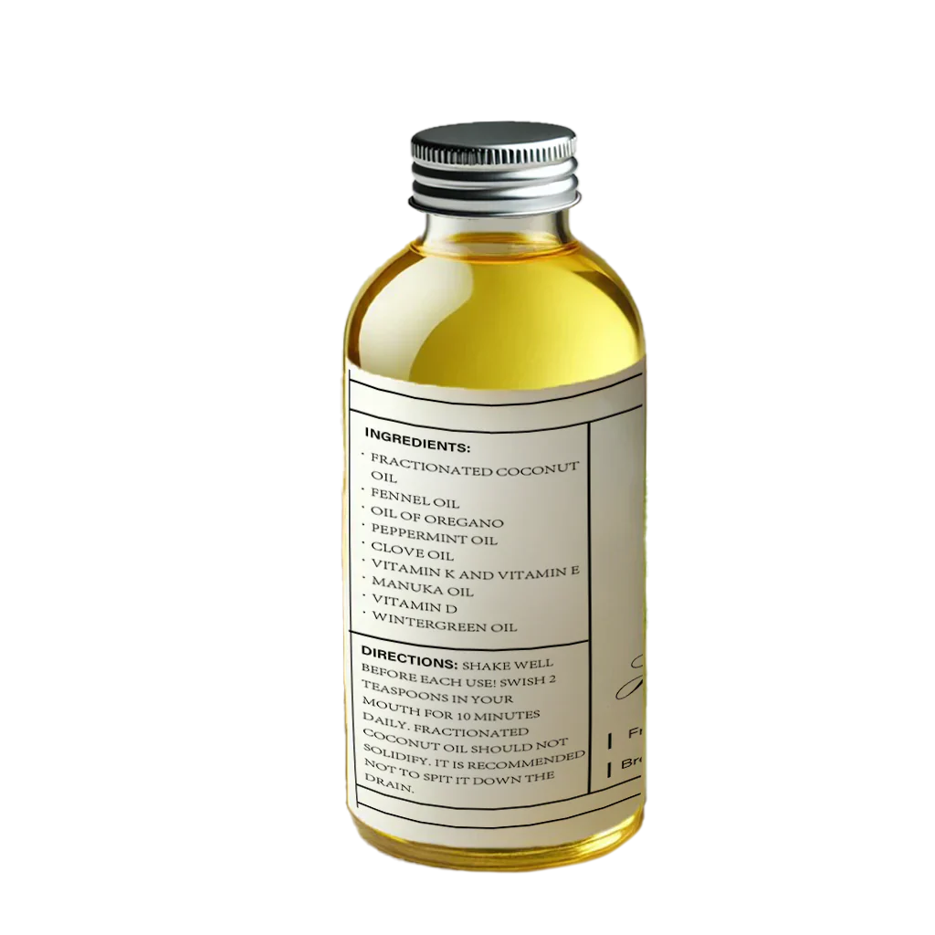 POWERFUL ORGANIC COCONUT + PEPPERMINT PULLING OIL 4 OZ 🦷
