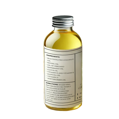 POWERFUL ORGANIC COCONUT + PEPPERMINT PULLING OIL 4 OZ 🦷